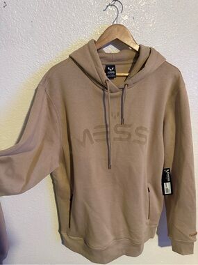 Messi Men's Taupe Logo Hoodie